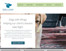 Tablet Screenshot of dogswithwings.ca